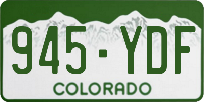 CO license plate 945YDF