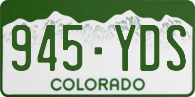 CO license plate 945YDS