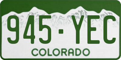 CO license plate 945YEC