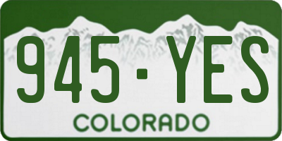 CO license plate 945YES