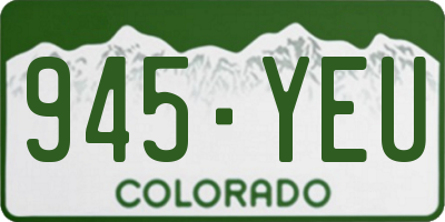 CO license plate 945YEU