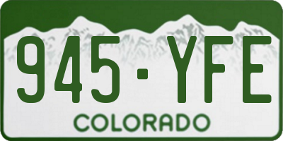 CO license plate 945YFE
