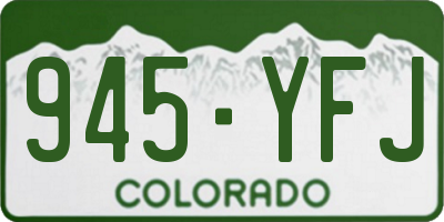 CO license plate 945YFJ