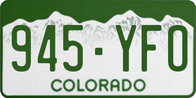 CO license plate 945YFO