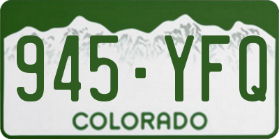 CO license plate 945YFQ