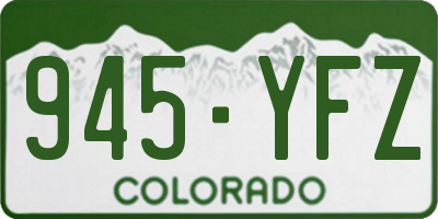 CO license plate 945YFZ