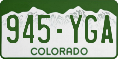 CO license plate 945YGA