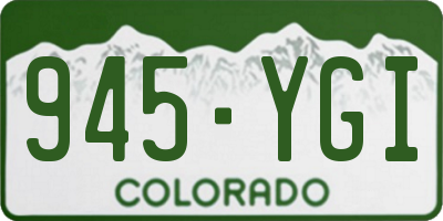 CO license plate 945YGI