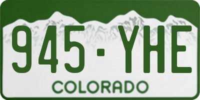 CO license plate 945YHE