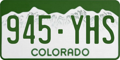 CO license plate 945YHS
