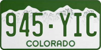 CO license plate 945YIC