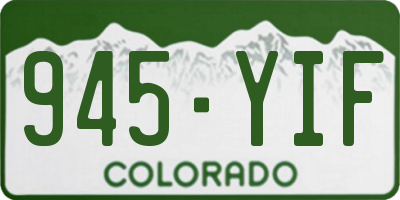 CO license plate 945YIF
