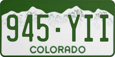 CO license plate 945YII