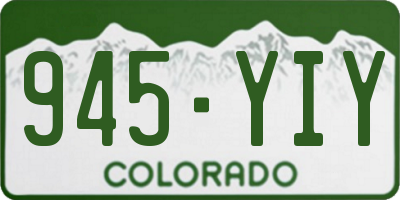 CO license plate 945YIY