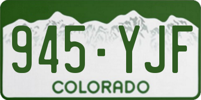 CO license plate 945YJF