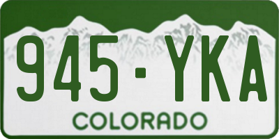 CO license plate 945YKA