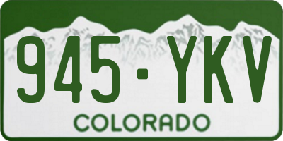 CO license plate 945YKV