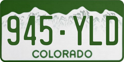 CO license plate 945YLD