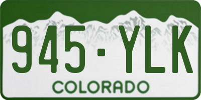 CO license plate 945YLK
