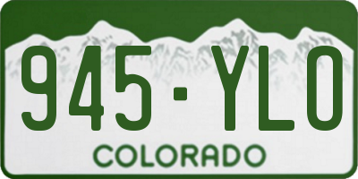 CO license plate 945YLO
