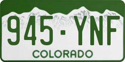CO license plate 945YNF