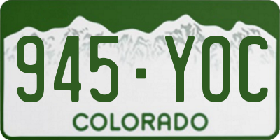 CO license plate 945YOC