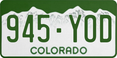 CO license plate 945YOD