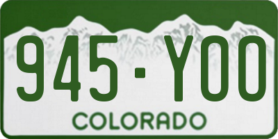 CO license plate 945YOO