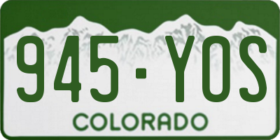 CO license plate 945YOS