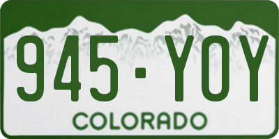 CO license plate 945YOY