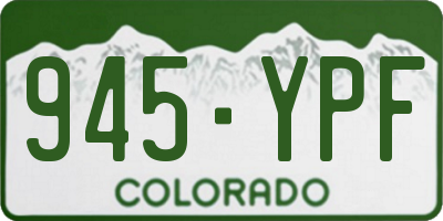 CO license plate 945YPF