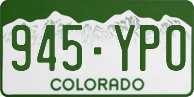 CO license plate 945YPO