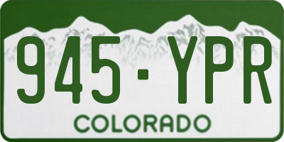 CO license plate 945YPR