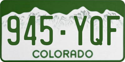 CO license plate 945YQF