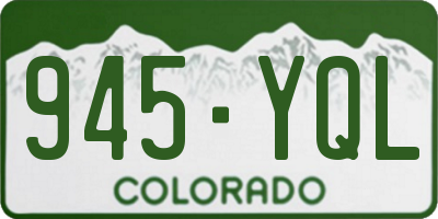 CO license plate 945YQL