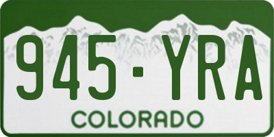 CO license plate 945YRA