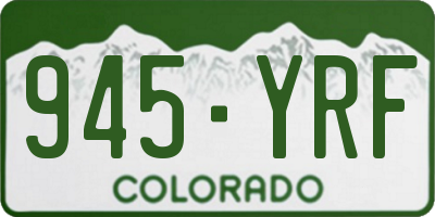 CO license plate 945YRF
