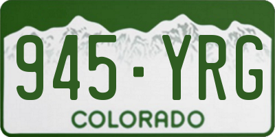 CO license plate 945YRG