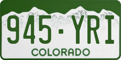CO license plate 945YRI