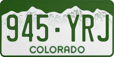 CO license plate 945YRJ