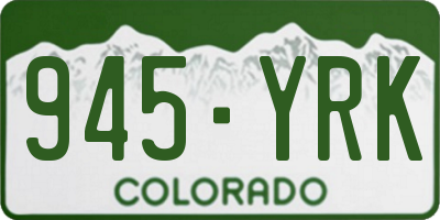 CO license plate 945YRK