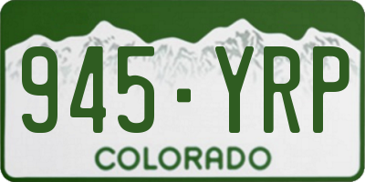 CO license plate 945YRP