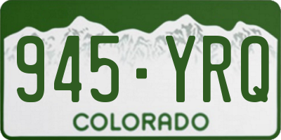 CO license plate 945YRQ
