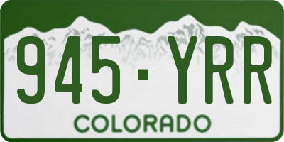 CO license plate 945YRR