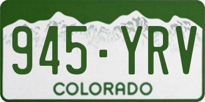 CO license plate 945YRV