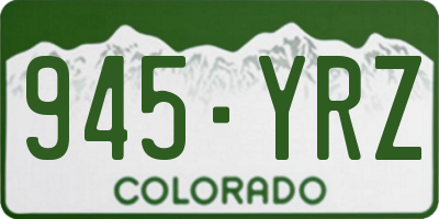 CO license plate 945YRZ
