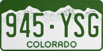 CO license plate 945YSG