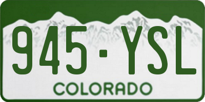 CO license plate 945YSL