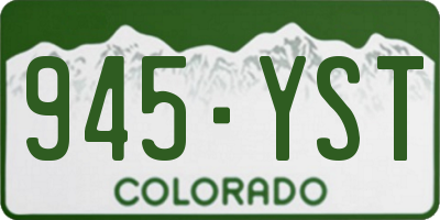CO license plate 945YST