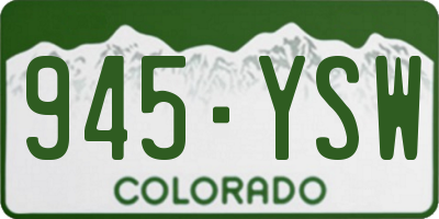 CO license plate 945YSW